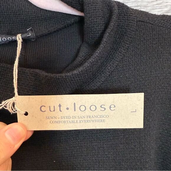 Cut Loose Layered Cowl Neck Sweater with Velour Peplum - Picture 4 of 6